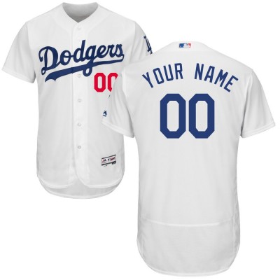 Los Angeles Dodgers Majestic Home Flex Base Authentic Collection Custom Jersey White